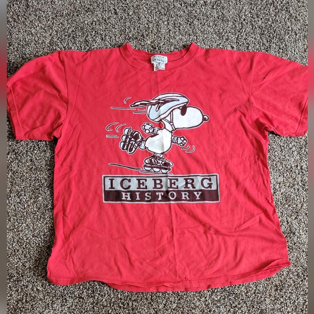 Iceberg Vintage Graphic short sleeve Tshirt; Size: Super Big=3/4X, Color: Red